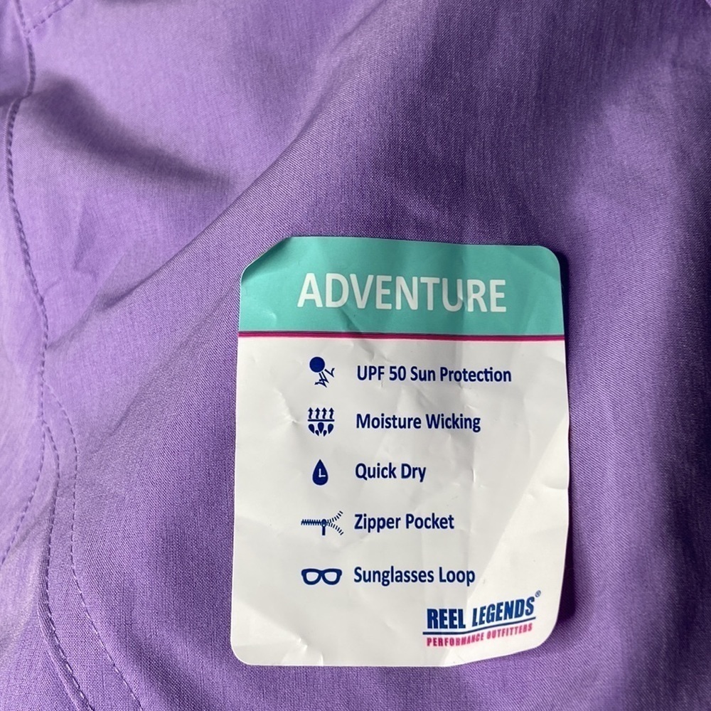 Reel Legends Adventure Long Sleeve Button Front Shirt Purple S - Picture 6 of 6